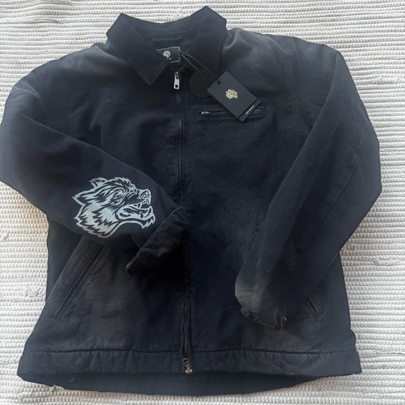 Darc Sport “Been Through It Hard Work” Zip Jacket – Distressed Blackout - Picture 12 of 16